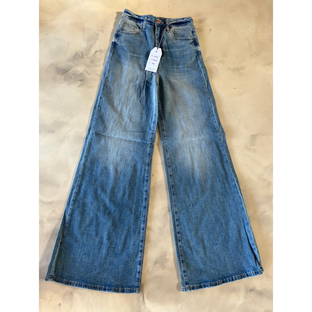 Special A High Waisted Wide Leg Jeans Medium Wash Flare Boho Retro P7037M 00/23